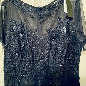 Xscape Navy Blue Embellished Wedding Dress